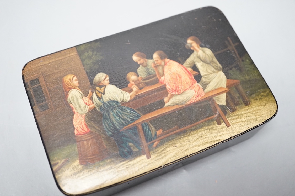 A 19th century Russian papier mache box 13cm